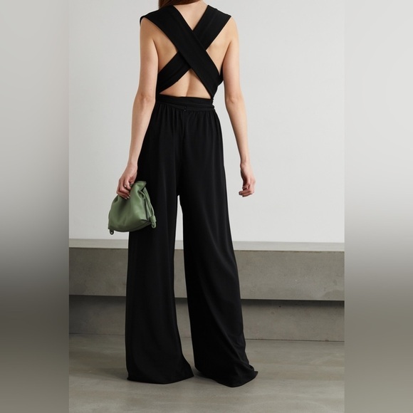 NWT Michael Kors Collection Black Tie Jumpsuit sz 10 - Picture 1 of 5